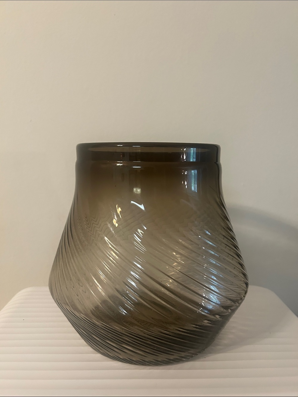 Smoked brownish Swirl Glass Decorative Vase